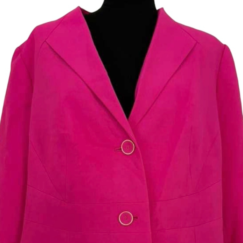 Le Suit 2 Piece Skirt Suit Set Pink Fuchsia Blazer Jacket Pencil Skirt 14W NWT - Picture 4 of 13